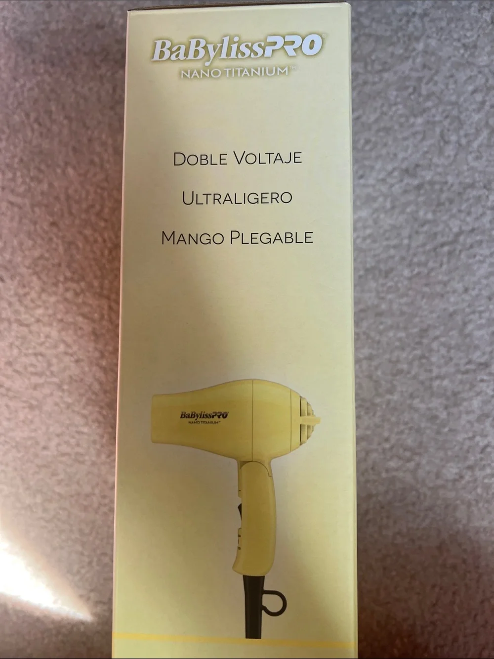 NIB Limited Edition Lemon Meringue BaBylissPro nano folding traveling hair dryer